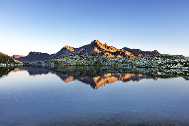 Alp, Alpen, Alps, Berg, Berge, Bergmassiv, Bergsee, Graubünden, Morgen, Ostschweiz, Schweiz, See, Sommer, Suisse, Switzerland, lake, summer