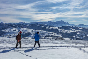 Appenzell Ausserrohden, Appenzeller Vorderland, Aussicht, Berge, Frost, Rehetobel, Winter