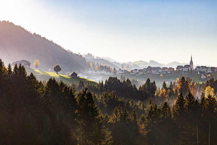 Abend, Appenzell, Appenzell Ausserrohden, Autumn, Dorf, Fall, Herbst, Ostschweiz, Schweiz, Suisse, Switzerland, Waldstatt