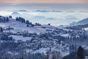 Appenzell Ausserrohden, Aussicht, Berge, Frost, Trogen, Winter