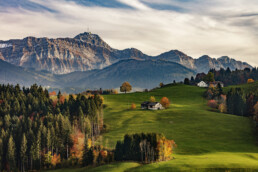 Alpstein, Appenzell, Appenzell Ausserrohden, Autumn, Berg, Fall, Herbst, Ostschweiz, Schweiz, Streusiedlung, Suisse, Switzerland, Säntis, Säntisbahn, Säntisbahn Säntis, Waldstatt