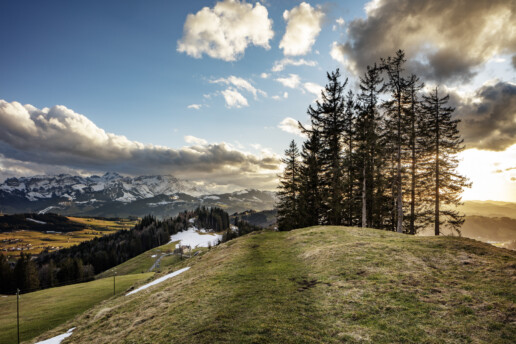 Abend, Appenzell, Appenzell Ausserrohden, Bäume, Clouds, Frühling, Gais, Ostschweiz, Schweiz, Spring, Suisse, Switzerland, Säntis, Tree, Trees, Verkehr, Wald, Wanderweg, Weg, Wolken