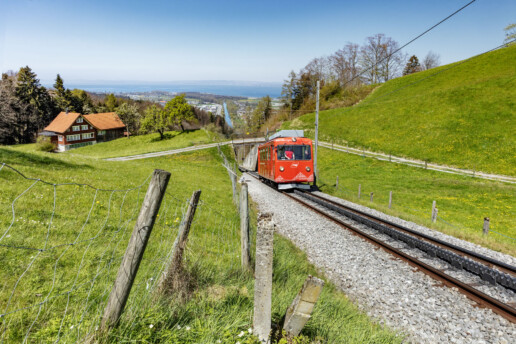 Appenzell, Appenzell Ausserrohden, Appenzeller Land Tourismus AR, Appenzeller Vorderland, Bergbahn, Frühling, Schienenverkehr, Schweiz, See, Spring, Suisse, Switzerland, Verkehr, Wolfhalden, lake