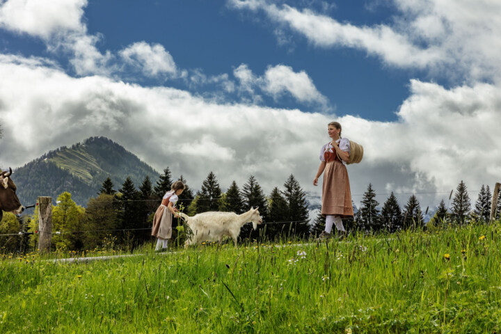 Alp, Alpabfahrt, Alpaufzug, Alpen, Alps, Appenzell, Berg, Brauchtum, Frau, Frühling, Geschlecht, Hügel, Landwirtschaft, Ostschweiz, Personen, Schweiz, Sennen, Spring, Suisse, Switzerland, Tracht, Urnäsch, Wirtschaft, tradition, Öberefahre