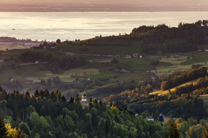 Abend, Abendrot, Appenzell, Appenzell Ausserrohden, Aussicht, Bodensee, Gais, Hügel, Ostschweiz, Schweiz, See, Sommer, Suisse, Switzerland, Trogen, Wetter, summer