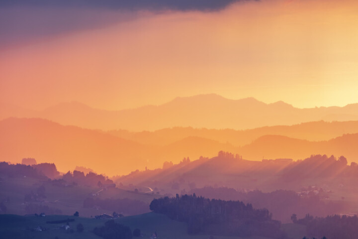 Abend, Abendrot, Appenzell, Appenzell Ausserrohden, Bühler, Clouds, Feuerhimmel, Gewitter, Lichtsimmung, Ostschweiz, Regen, Schweiz, Sommer, Suisse, Switzerland, Thunderstorm, Wetter, Wolken, dramatische Licht, summer