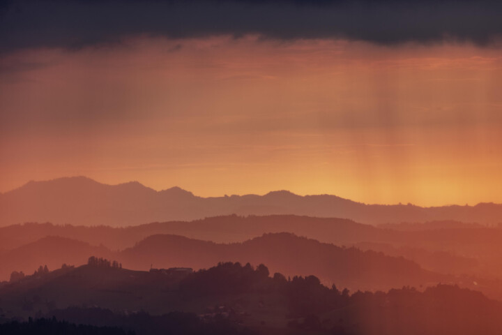 Abend, Abendrot, Appenzell, Appenzell Ausserrohden, Bühler, Clouds, Feuerhimmel, Gewitter, Lichtsimmung, Ostschweiz, Regen, Schweiz, Sommer, Suisse, Switzerland, Thunderstorm, Wetter, Wolken, dramatische Licht, summer