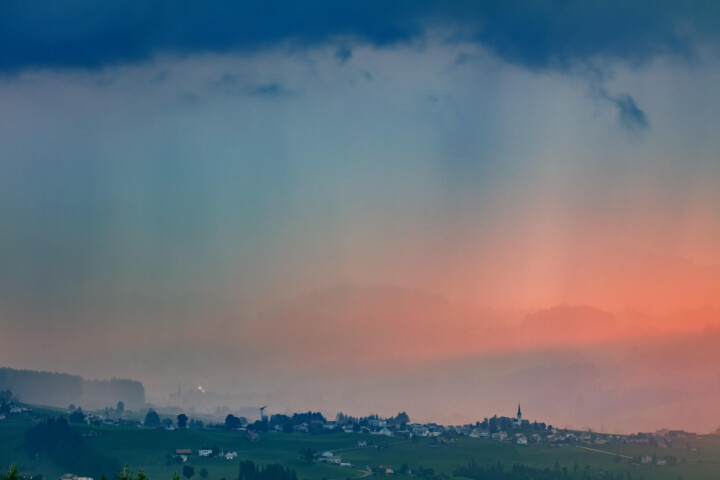 Abend, Abendrot, Appenzell, Appenzell Ausserrohden, Bühler, Clouds, Dorf, Feuerhimmel, Gewitter, Lichtsimmung, Ostschweiz, Regen, Schweiz, Sommer, Stein, Suisse, Switzerland, Thunderstorm, Wetter, Wolken, dramatische Licht, summer