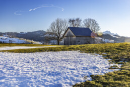 Appenzell, Appenzell Ausserrohden, Appenzeller Vorderland, Baum, Frühling, Haus, Hütte, Ostschweiz, Rehetobel, Schnee, Schweiz, Spring, Suisse, Switzerland, Wetter