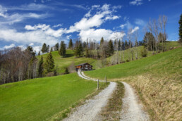 Appenzell, Appenzell Ausserrohden, Appenzellerhaus, Bauerhaus, Frühling, Gais, Hügel, Ostschweiz, Schweiz, Spring, Suisse, Switzerland, Verkehr, Wanderweg, Weg