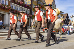 Appenzell, Appenzell Ausserrohden, Appenzeller Hinterland, Autumn, Brauchtum, Fall, Herbst, Kühe, Ostschweiz, Schweiz, Sennen, Suisse, Switzerland, Tracht, Urnaesch, Urnäsch, Viehschau, tradition