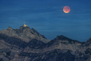 Alpen, Mond, Nacht, Neckertal, Ostschweiz, Schweiz, St. Gallen, Suisse, Switzerland, Säntis, Säntisbahn, Säntisbahn Säntis, Toggenburg, Vollmond