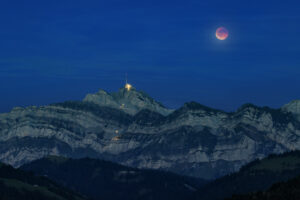 Alpen, Mond, Nacht, Neckertal, Ostschweiz, Schweiz, St. Gallen, Suisse, Switzerland, Säntis, Säntisbahn, Säntisbahn Säntis, Toggenburg, Vollmond