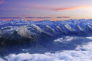 Abendrot, Alpen, Alps, Aussicht, Churfirsten, Clouds, Gipfel, Mond, Ostschweiz, Schweiz, St. Gallen, Suisse, Switzerland, Säntis, Säntisbahn, Säntisbahn Säntis, Toggenburg, Wetter, Wolken
