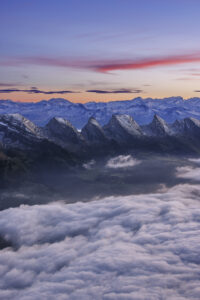 Abendrot, Alpen, Alps, Aussicht, Churfirsten, Clouds, Gipfel, Mond, Ostschweiz, Schweiz, St. Gallen, Suisse, Switzerland, Säntis, Säntisbahn, Säntisbahn Säntis, Toggenburg, Wetter, Wolken