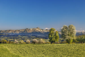 Alpstein, Baum, Felder, Frühling, Jahreszeiten, Landscape, Landschaft, Ostschweiz, Schweiz, Spring, Suisse, Switzerland, Säntis, Säntisbahn, Säntisbahn Säntis, Thurgau
